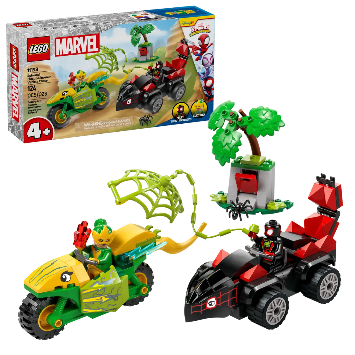 LEGO Marvel Spin and Electro Dinosaur Vehicle Chase Set (11198)