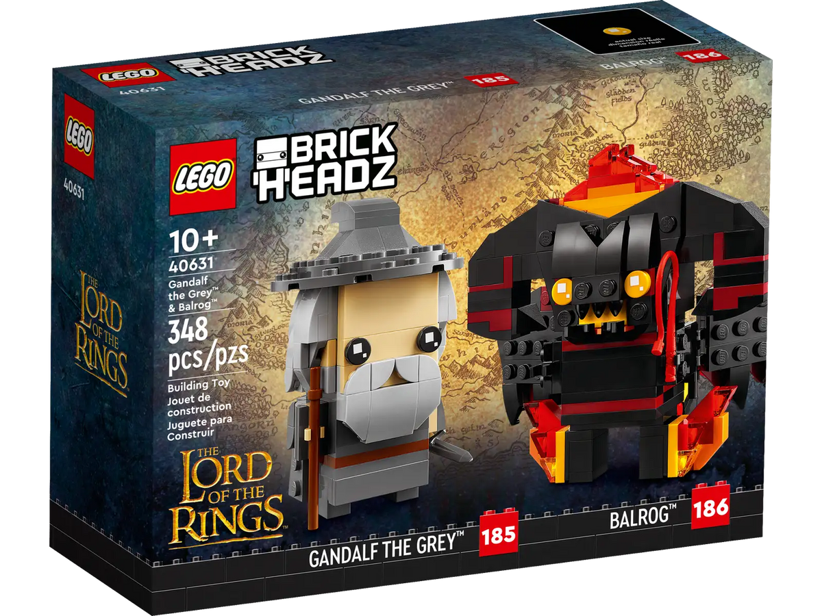 LEGO The Lord of the Rings  Gandalf the Grey™ & Balrog™ BrickHeadz Set (40631)